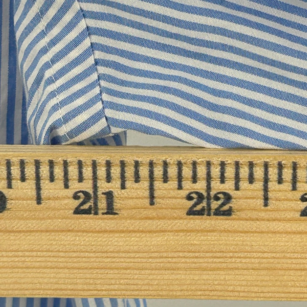Crown & Ivy Mens Motion Flex Classic Fit Striped Button Down Shirt Blue Sail M - Picture 5 of 10
